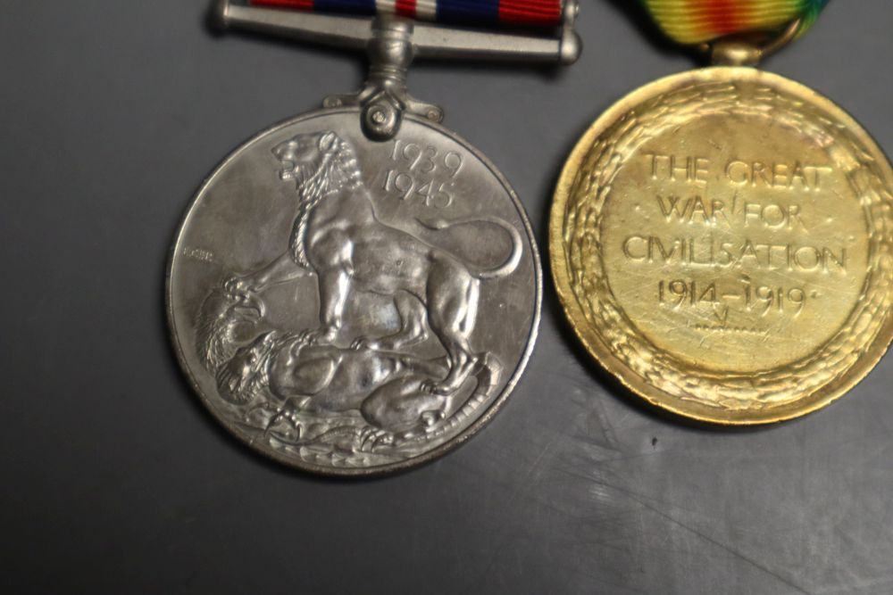 A group of three WWI medals to 9274 L.Cpl.C.Jarvis, Shrops Light Infantry and three other medals